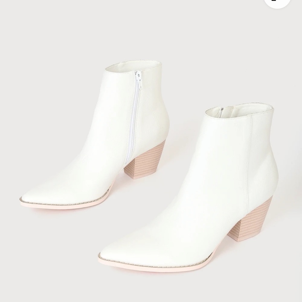 New White Ankle Boots 8.5